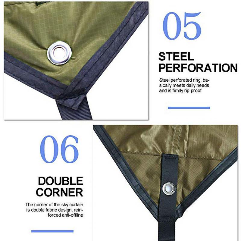 360X290Cm Chống Nước Bạt Lều Bóng Cắm Trại Ngoài Trời Võng Mưa Bay UV Vườn Bạt Phủ Tán Che Nắng Siêu Nhẹ 5 màu Sắc
