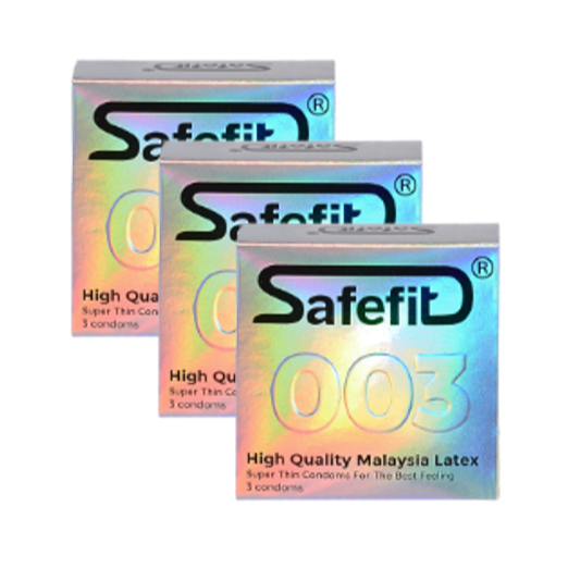 Bộ 3 hộp bao cao su Safefit siêu mỏng 0.03mm - hộp 3 chiếc