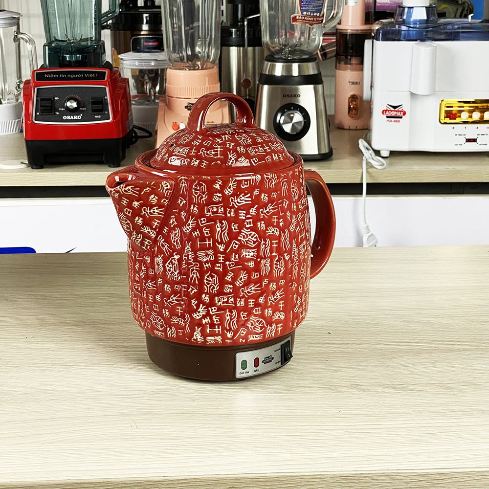 Siêu thuoc điện 3.3L Ladomax HA-8833 thân gốm tráng men, tự động ngắt khi thuốc còn 1 chén, có chuông reo - Hàng chính hãng