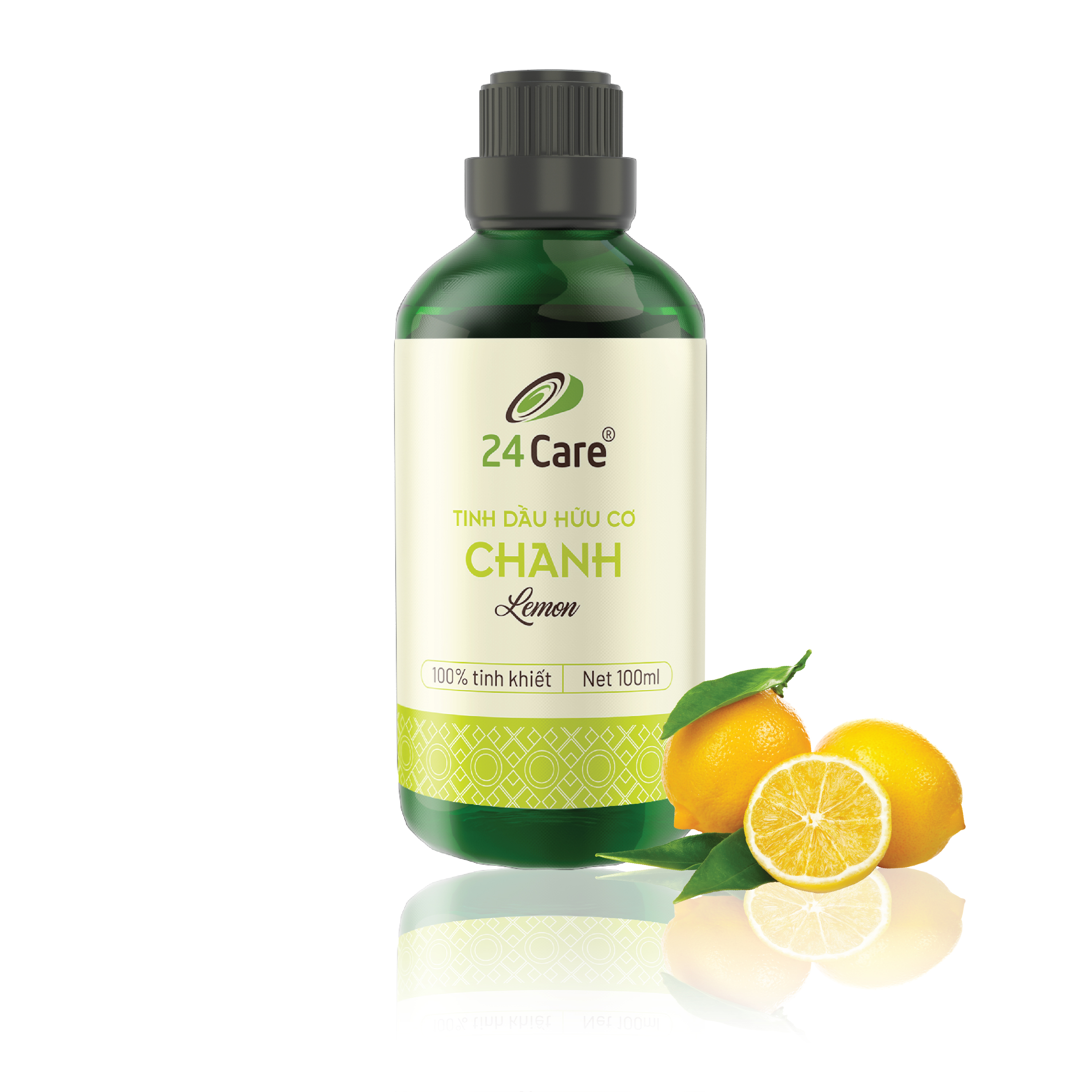 Tinh dầu Chanh nguyên chất 24Care 100ML - Chiết xuất thiên nhiên, kháng khuẩn, thơm mát, dễ chịu.