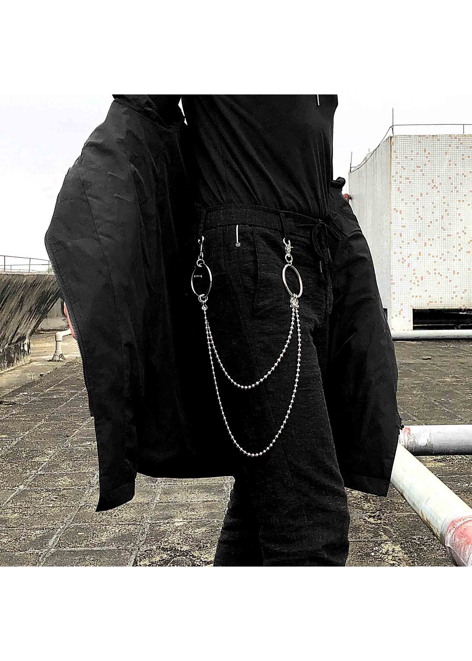 Chuỗi xích phụ kiện móc đai quần jeans mix vòng tròn phong cách punk