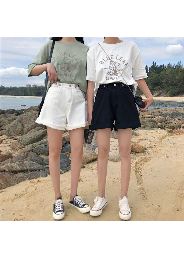 Quần Short Cạp Cao Phong Cách Ulzzang_C3