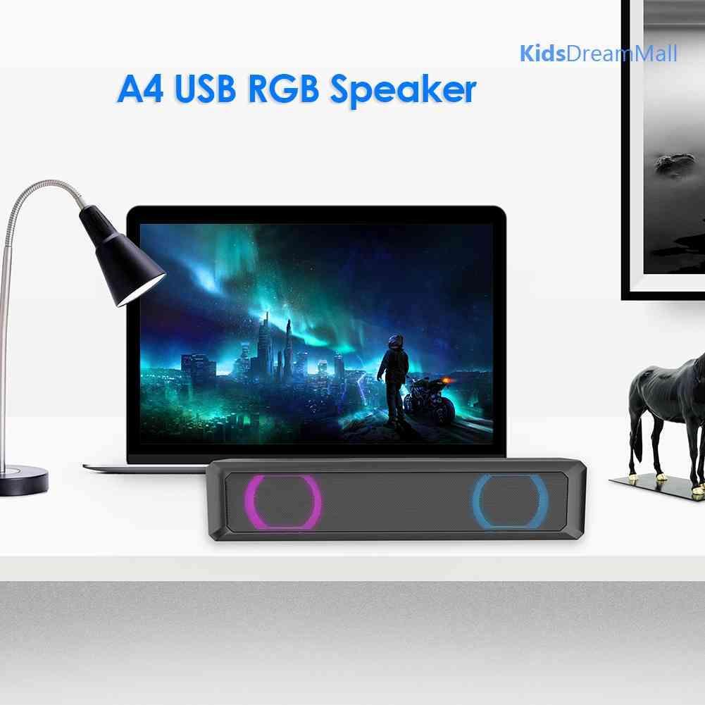 Mới Loa Nghe Nhạc A4 6W RGB Cổng USB Có Dây Cho Máy Tính / TV