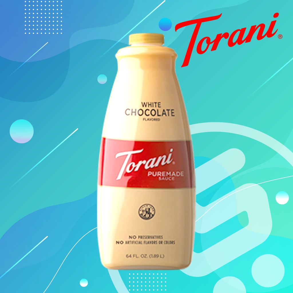 [DATE T9.23]Sốt Socola Trắng Torani Puremade White Chocolate Flavored Sauce 1,89L Mỹ