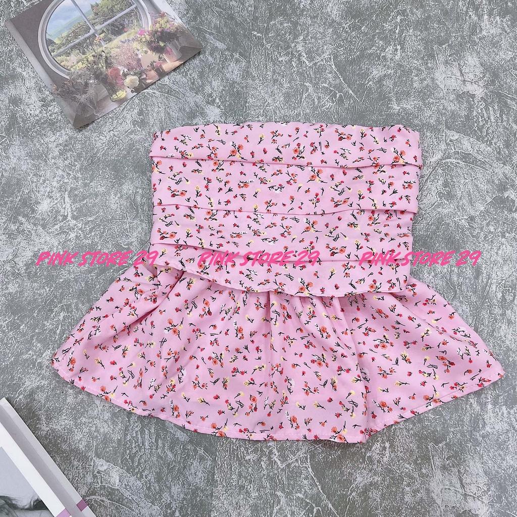 Áo Ống Xếp Ly Xòe Kiểu Dáng Peplum, Có Họa Tiết Hoa Nhí In Tràn, Kiêu Kỳ Đỏng Đảnh A5326