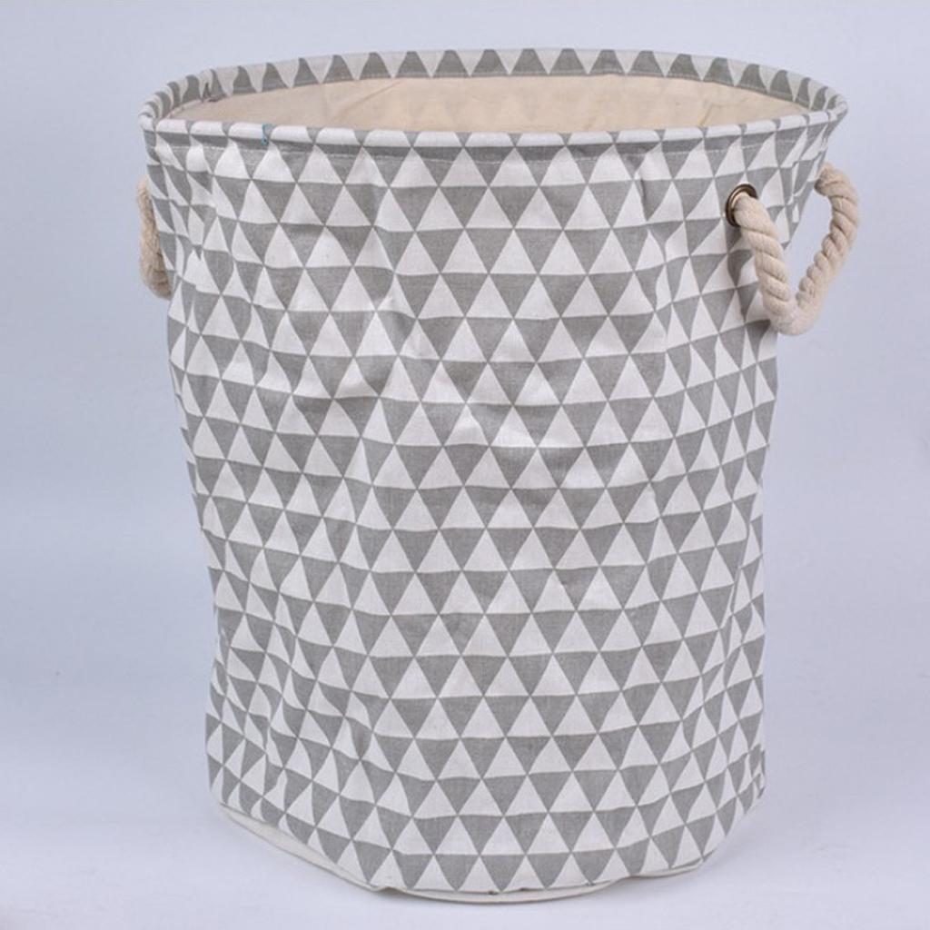 Linen Cotton Laundry Basket Clothes Storage Hamper Toy Bucket Organizer