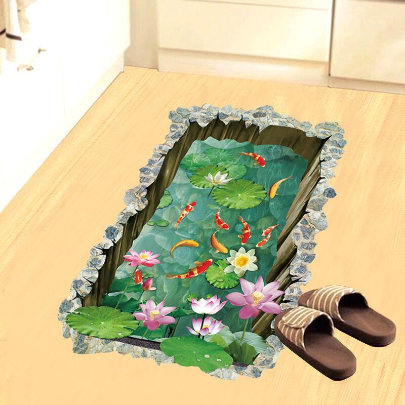 DECAL DÁN TƯỜNG HỒ CÁ 3D SỐ 5