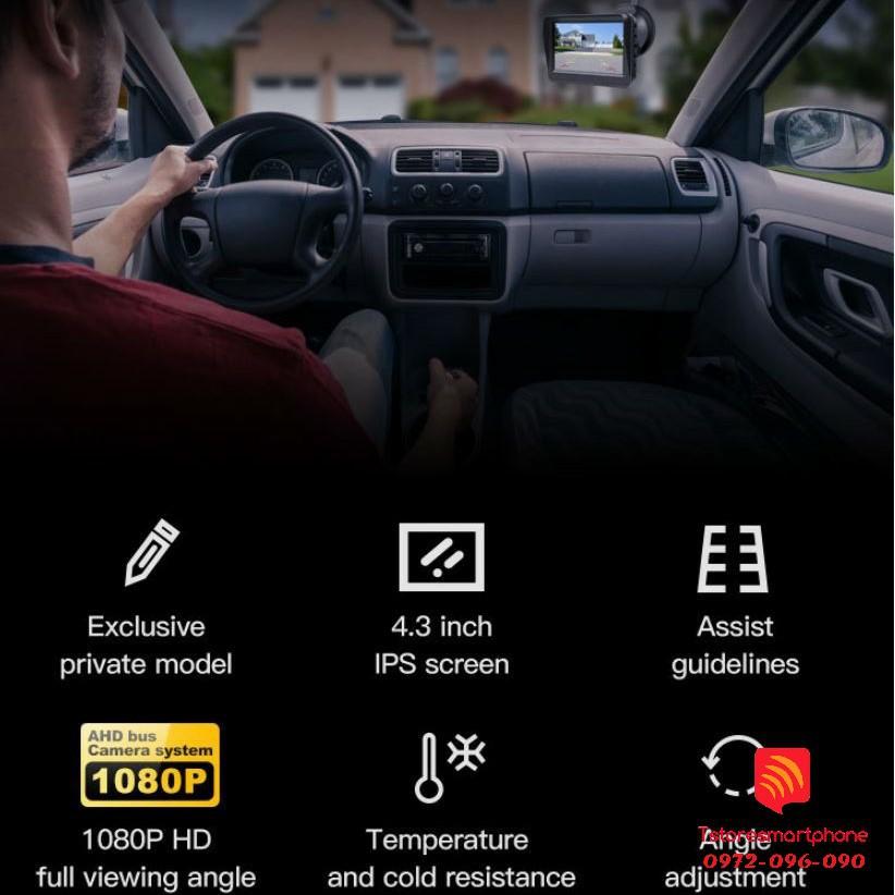 Màn hình taplo IPS AHD+camera lùi AHD FullHD cao cấp chất lượng cao siêu nét cho xe hơi.