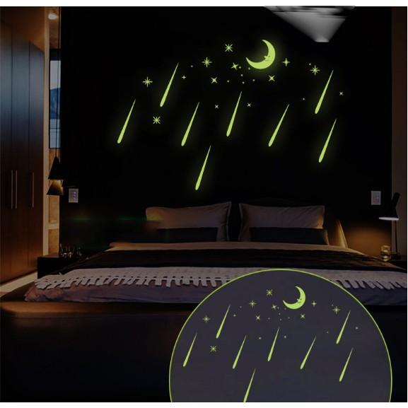 Decal trang trí Sao băng dạ quang