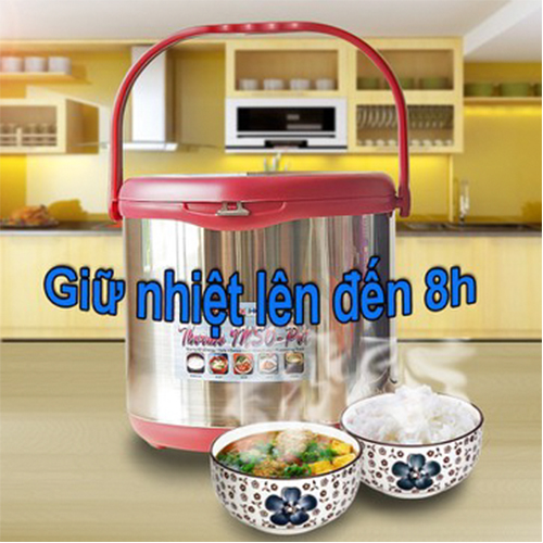 Nồi Ủ Nhiệt Inox Khaluck.Home Lòng Nồi Inox 304 Siêu Bền Trang Bị Quai Xách Tiện Lợi- Hàng Nhập Khẩu