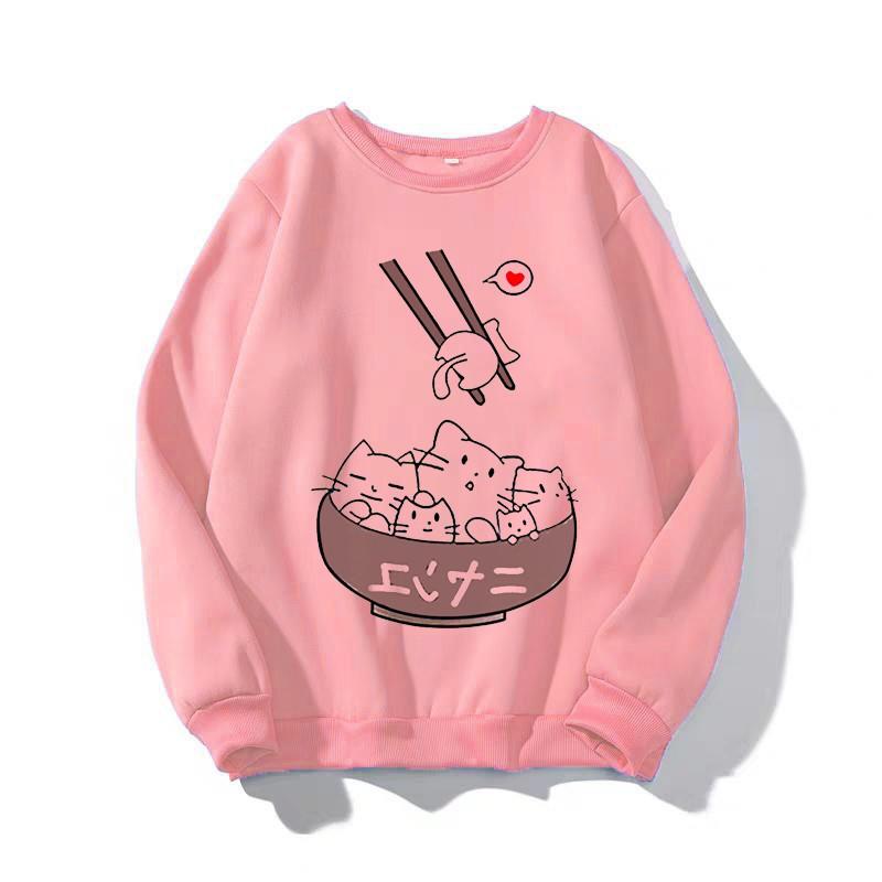 Áo Sweater nữ in Mèo Cute