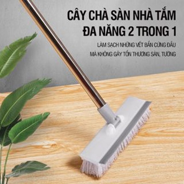 Chổi chà sàn nhà tắm thông minh thiết kế đầu gạt nước và đầu chổi xoay 120 độ