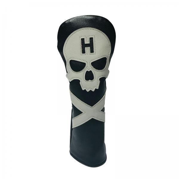 4x Premium Leather Golf Covers for Head 1, 3, 5 Driver & Woods with Elastic Closure, Skull Embroidery, Fits Most Wood Driver , UT