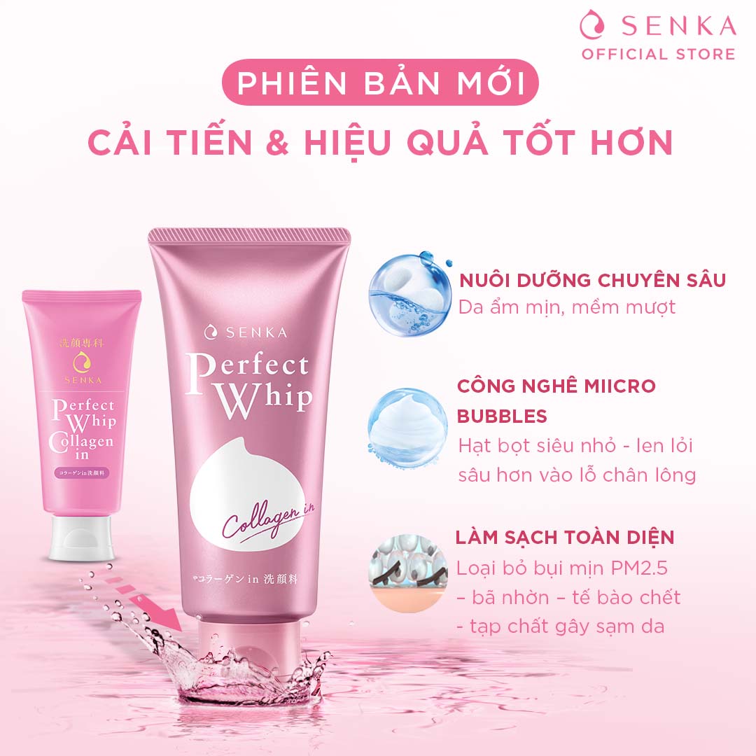 Sữa Rửa Mặt Ẩm Mịn Và Săn Chắc Da Senka Perfect Whip Collagen In 14839 (120g)