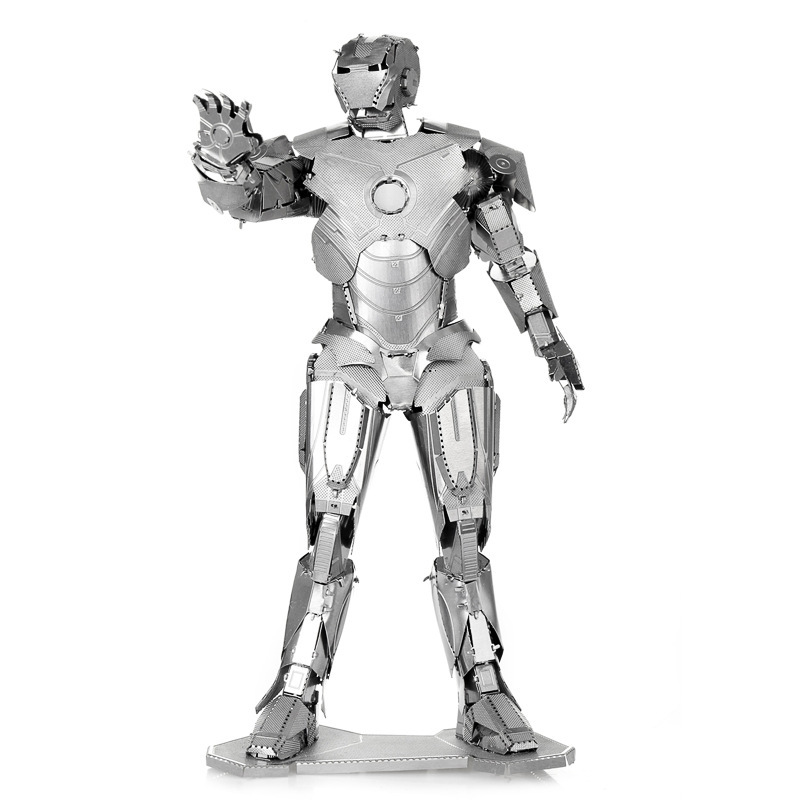 Mô Hình 3D Kim Loại Lắp Ráp Iron Man Bạc [Chưa lắp] - Mô Hình Sưu Tầm, Mô Hình Trang Trí, Quà Tặng Mô Hình