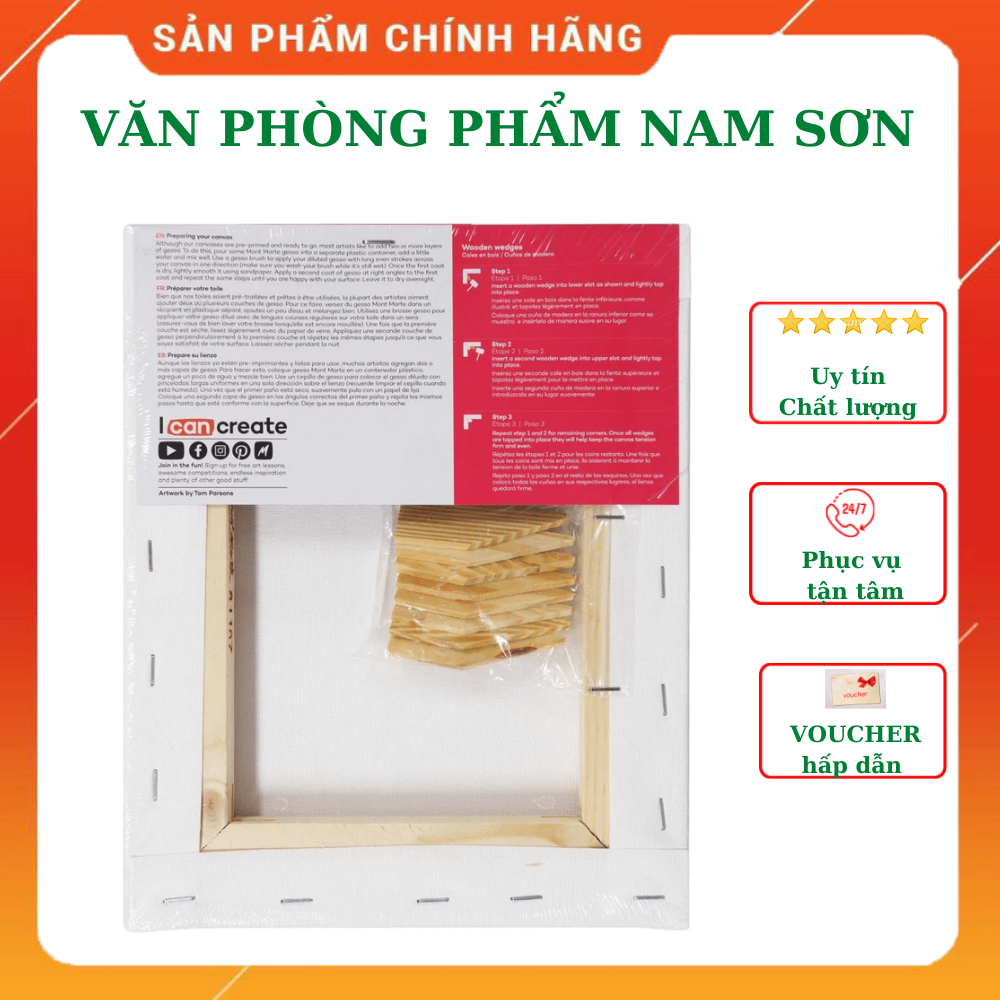 Khung Canvas Mont Marte nhiều kích thước - Studio Canvas Pine Frame S.T