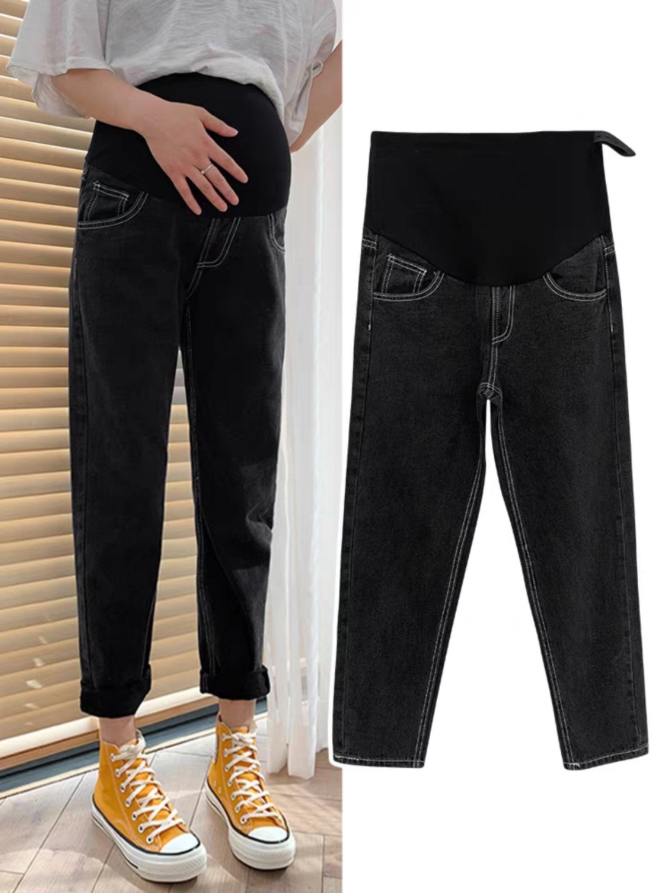 Quần baggy bầu jean bầu sáng màu sành điệu hàng qc 0416-036