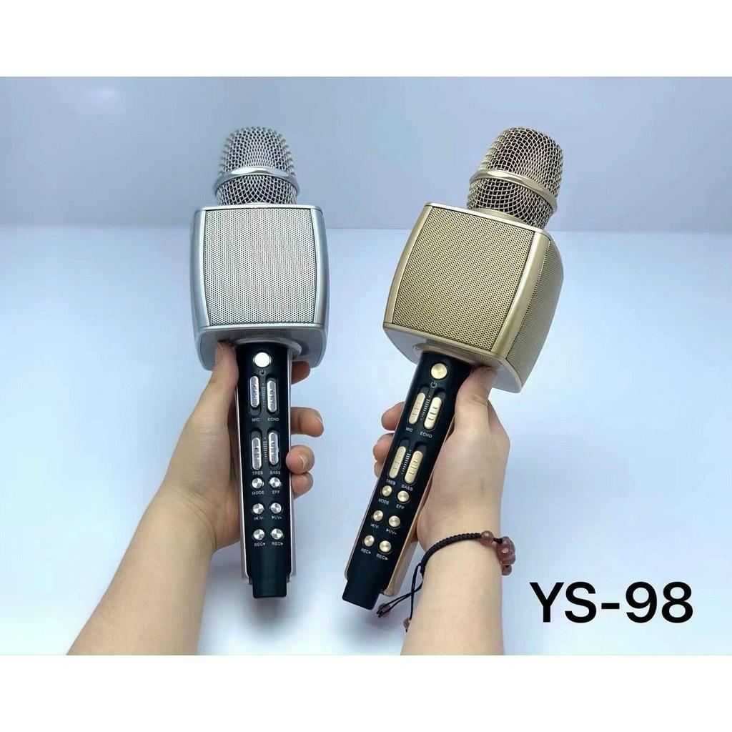 Micro Hát Karaoke Bluetooth Không Dây YS-98 Kèm Micro Phụ Hát Song Ca Cực Hay