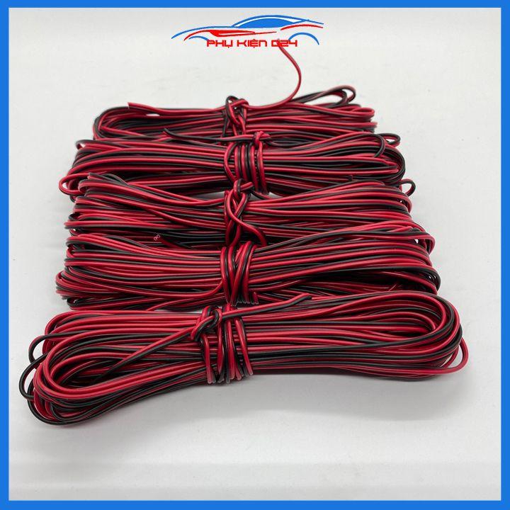 Cuộn 50 mét dây điện đôi đen đỏ đủ loại 18AWG đến 26AWG lõi 0.2mm, 0.3mm, 0.5mm, 0.75mm