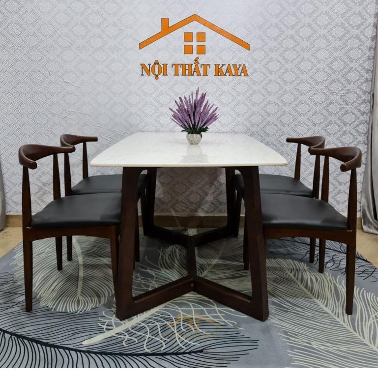 Bộ bàn mặt đá 4 ghế Bull-đầu bò chân M