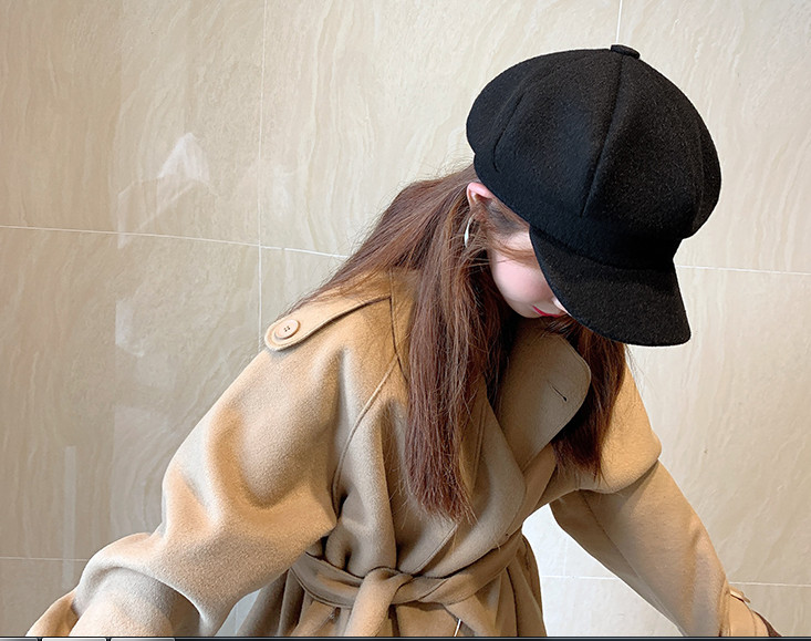 Mũ bê rê nữ có vành phong cách Hàn, nón nồi dạ nữ cao cấp mới