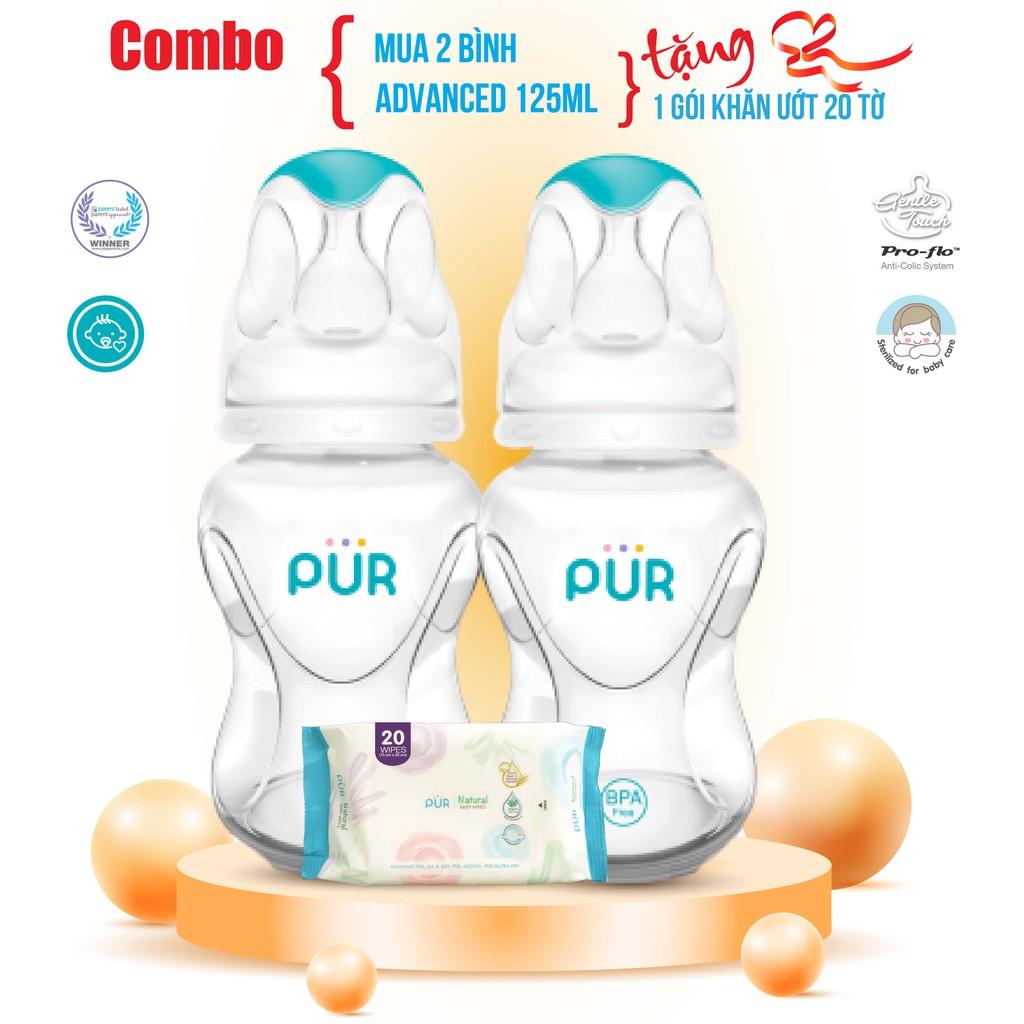 Combo 2 bình Pur Advanced 125ml cho bé từ 0-3 tháng