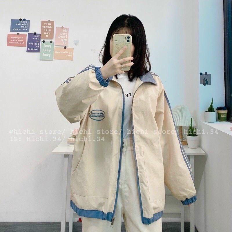 Hình ảnh Áo Khoác Dù Chống Nắng Phối Sọc Unisex Ulzzang Logo Thêu Cao Cấp, Áo Bomber Unisex Nam Nữ Cá Tính Hàng Xịn Chất Dày Dặn Hottrend