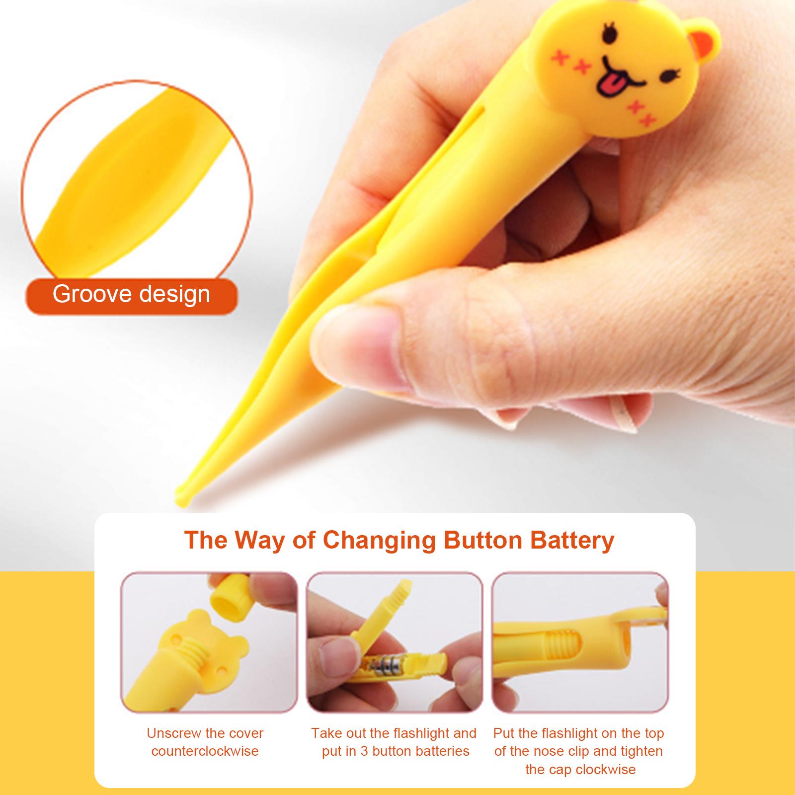Round-Head Baby Ear Ear/Nose Navel Cleaner Clip Tool Nose Picker with Storage Box