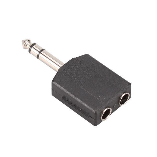 6-30pack 6.35mm Mono Plug Male To 2 x 6.35mm Mono Jack Audio Adapter