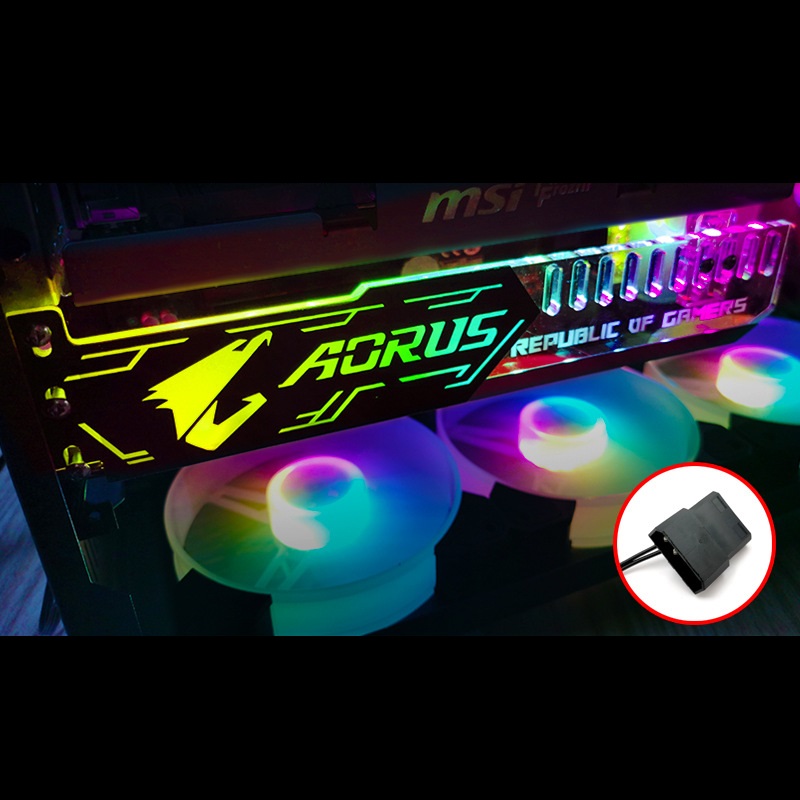 Thanh Led Chắn độ trang trí cho case máy tính cắm trực tiếp nguồn 4pin molex AORUS ROG - hàng nhập khẩu