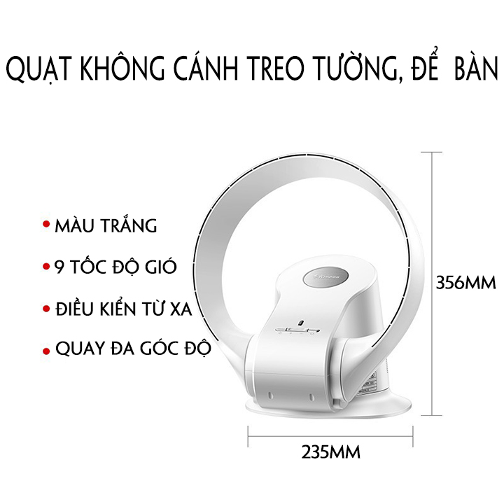 Quạt không cánh, quạt treo tường, quạt không cánh để bàn