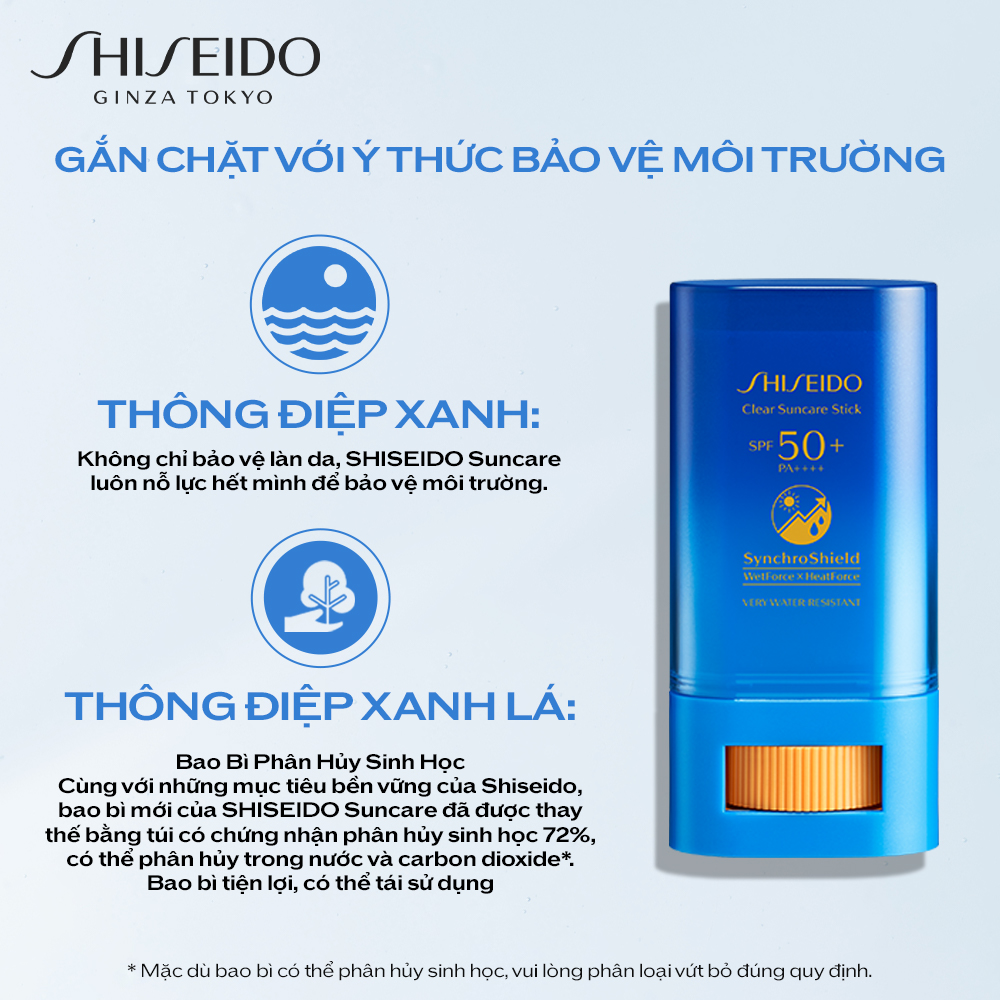 Chống nắng dạng thỏi Shiseido GSC Clear Suncare Stick SPF50+ 20G