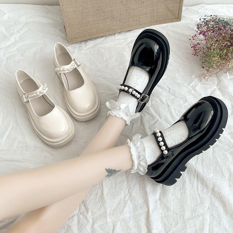 Giày lolita Nữ Da Bóng FAROSA giày ulzzang phong cách Hàn quốc mary quai cài đế cao cá tính năng động cực hót D36