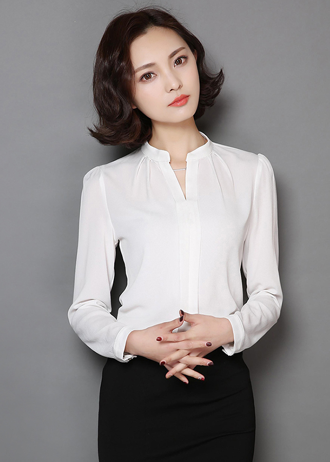 Sơ mi cổ v công sở sm08th