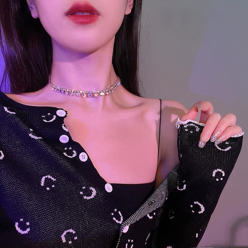 Vòng cổ chocker đính đá nhân tạo sang chảnh