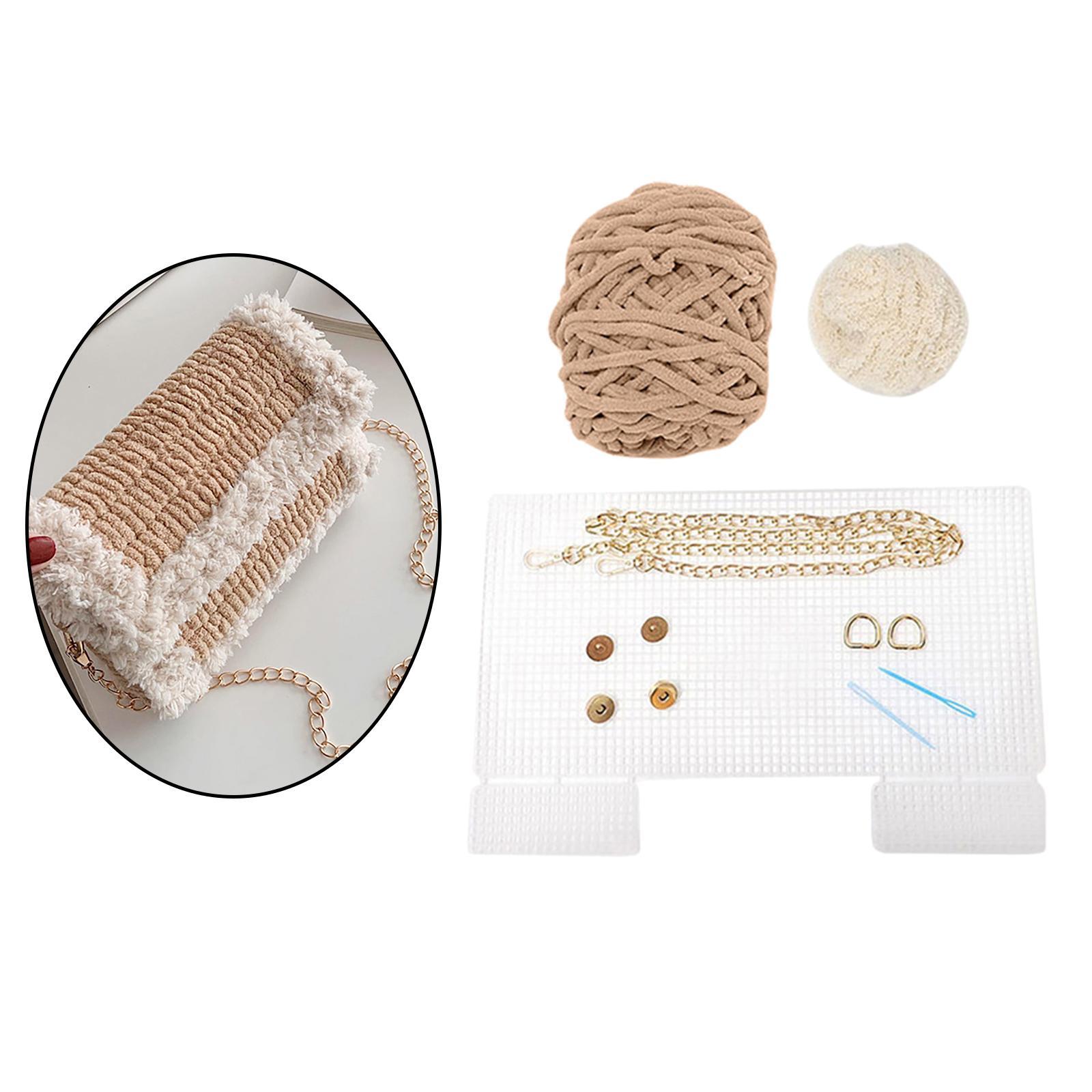 Bag DIY Materials with Straps Hand Knit Woven Bag Bag Knitting Plastic Mesh Template Bag Making Kit
