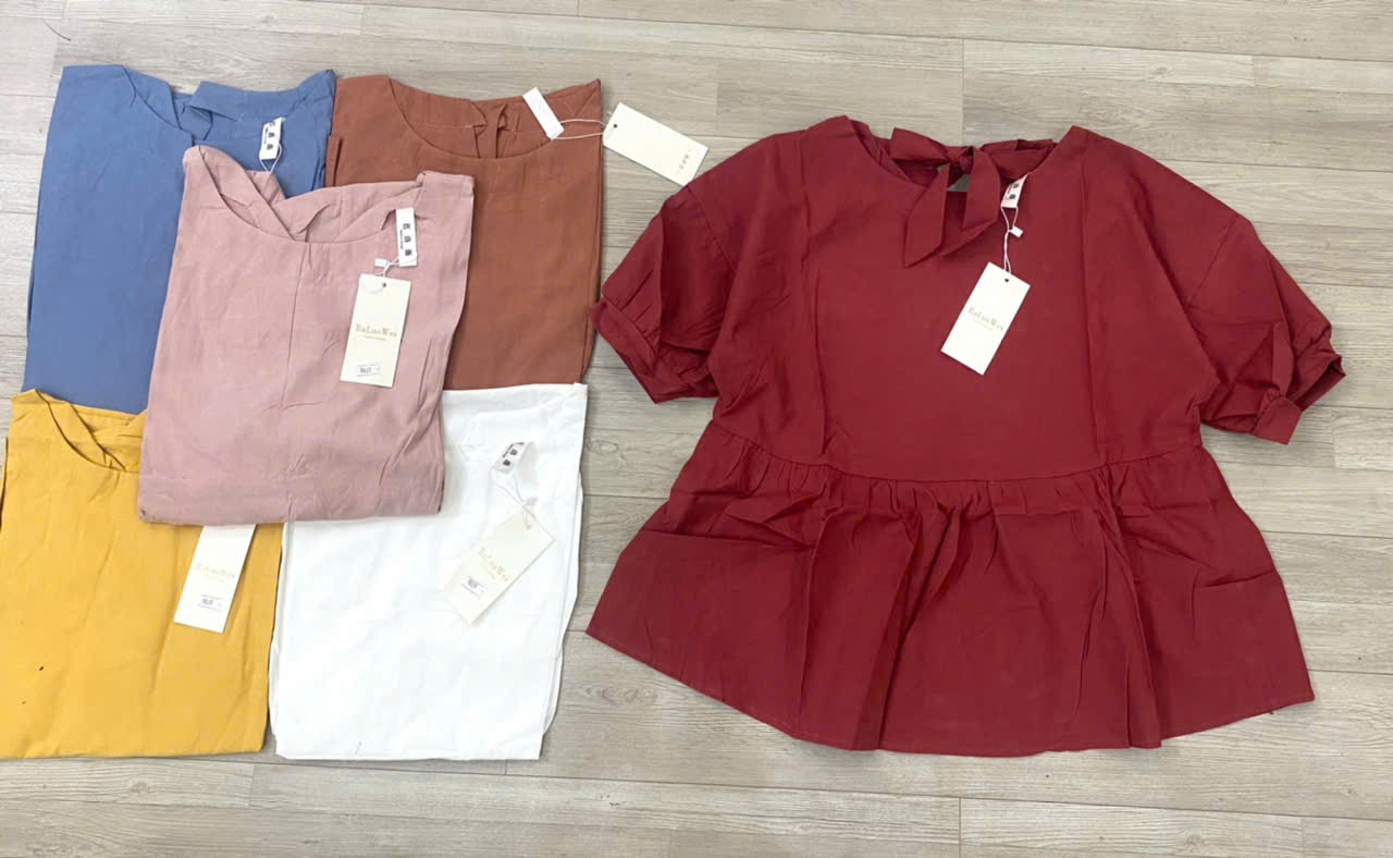 Áo kiểu nữ đẹp form rộng hàng Quảng châu, chất liệu vải mềm mát, phong cách Hàn Quốc, Áo Babydoll tay ngắn NeSa Shop