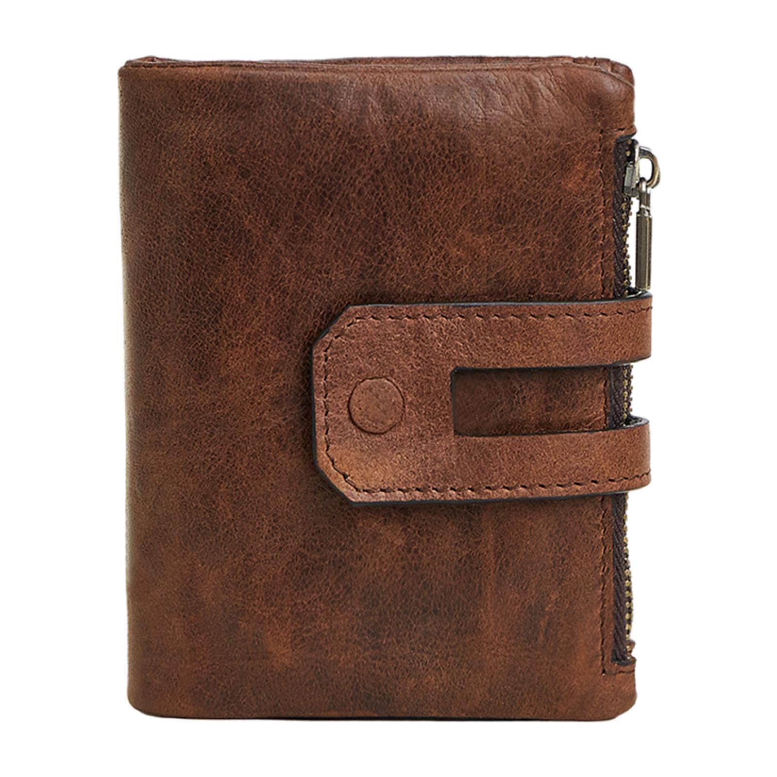 Soft RFID Blocking Women Men Wallet ,with Snap Zip ,Multi Card Case ,Cowhide Bifold Credit Card Holder ,Coin Pocket