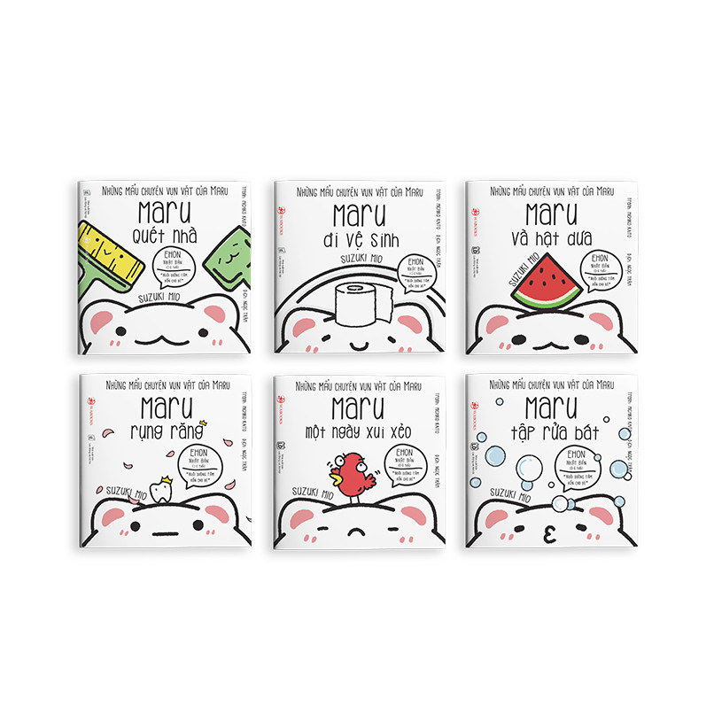 Set 6 cuốn Ehon &quot;Những chuyện vụn vặt của Maru&quot; - Cho bé 2-8 tuổi thông minh, sáng tạo (Tặng cuốn Những Câu Chuyện Kinh Điển