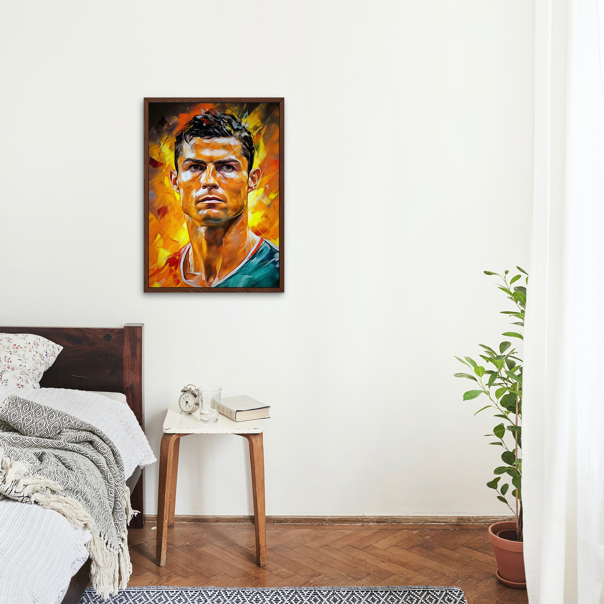 Tranh nghệ thuật chân dung cầu thủ Cristiano Ronaldo - Tranh canvas (STA_CR7_01) - Quà tặng cho tâm