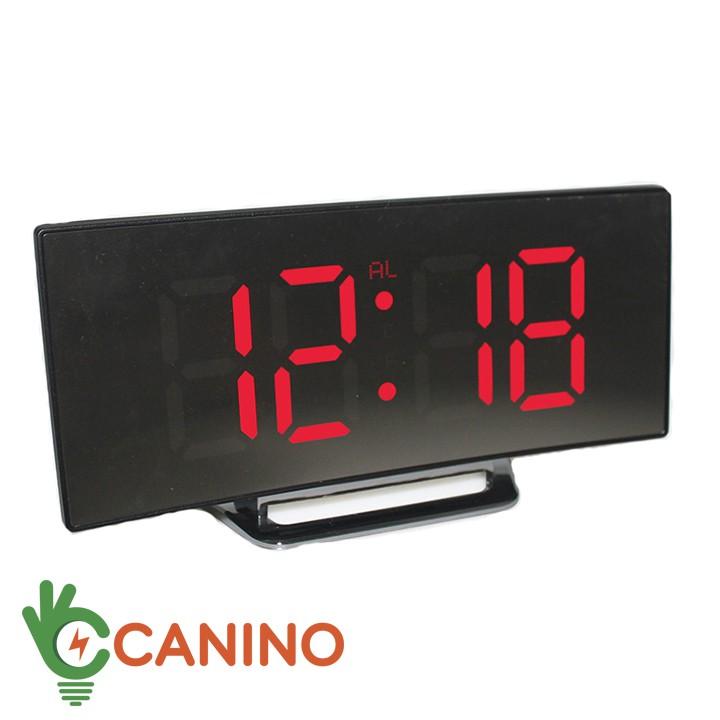 Đồng hồ LED LCD Miror Clock DT6507 mặt gương cong