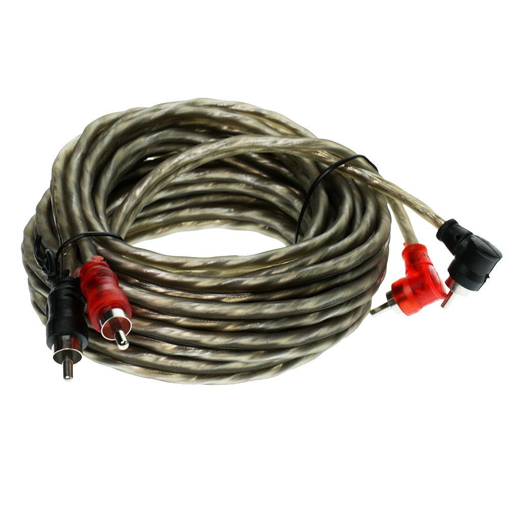 5m 2RCA to 2RCA Male Car Stereo Audio Power Speaker Horn Cable to Connect Home Entertainment Audio Systems DVD Player Subwoofer