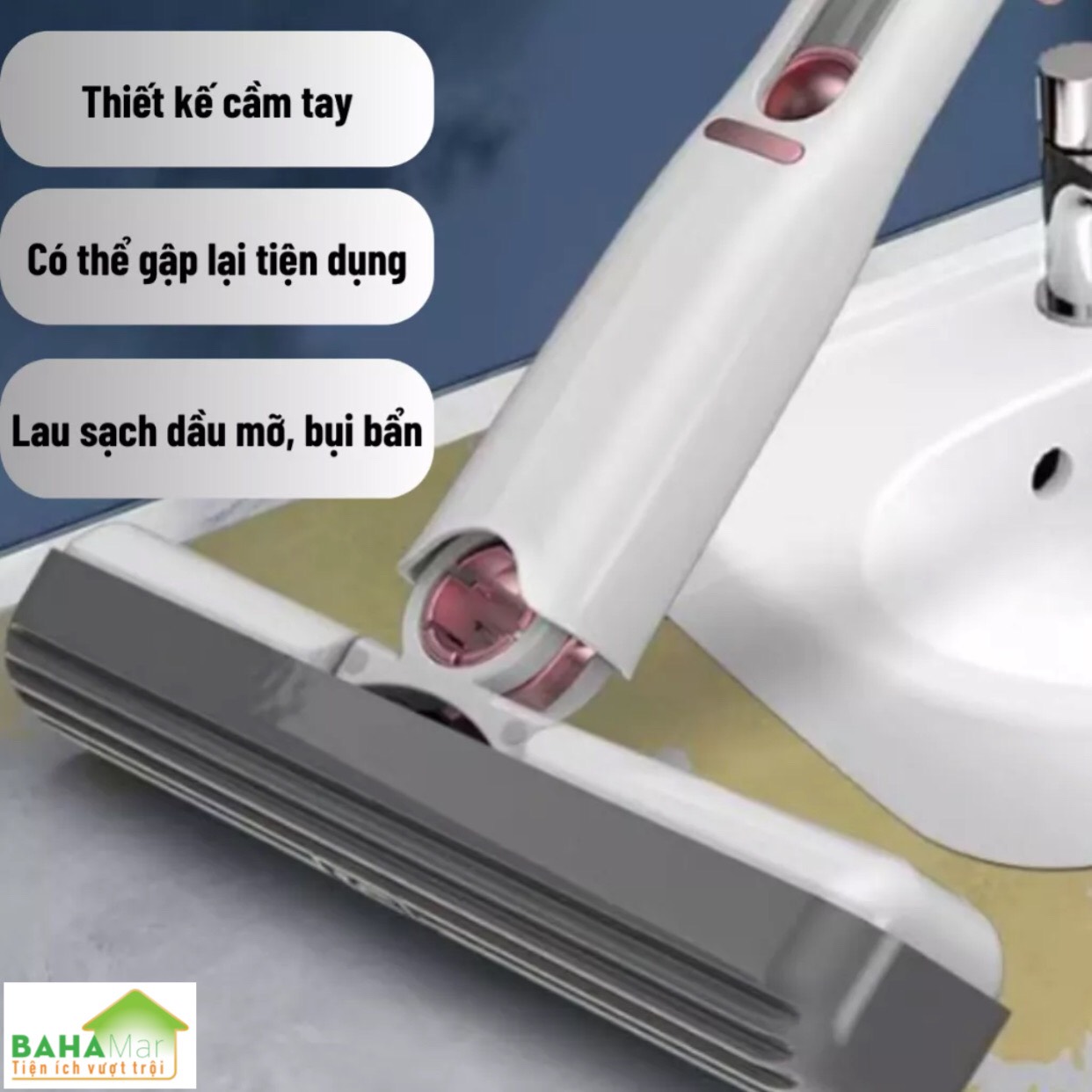 CÂY LAU MINI ĐA NĂNG VÀ THÔNG MINH TỰ VẮT GẤP GỌN SIÊU THẤM HÚT TIỆN DỤNG LAU DỌN "BAHAMAR" Làm sạch mạnh mẽ, có thể lau nhiều loại bề mặt : kính, đá, sàn nhà, sàn bếp, bàn vệ sinh, bàn học...