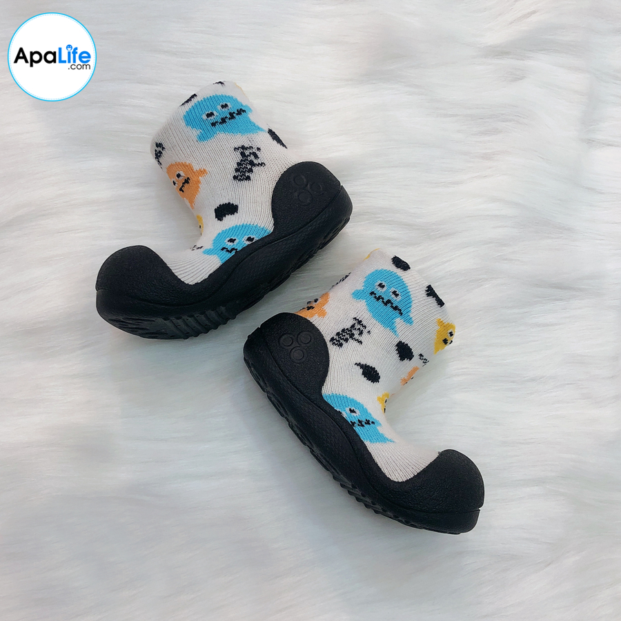 Attipas Halloween - White/ AT010 - Giày tập đi cho bé trai /bé gái từ 3 - 24 tháng nhập Hàn Quốc: đế mềm, êm chân &amp; chống trượt