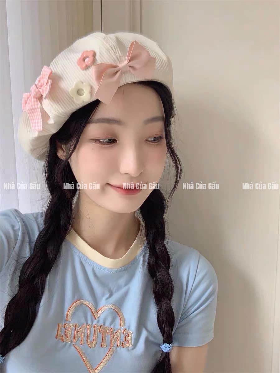 Mũ nồi beret lolita kẹo ngọt siêu dễ thương