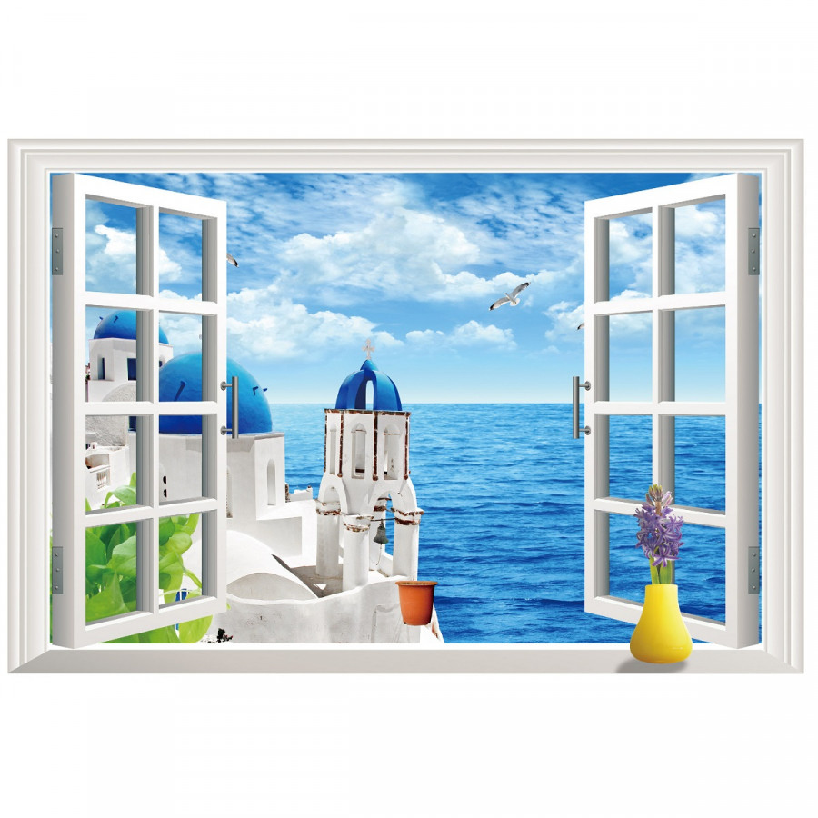 Decal cửa sổ 3D Phong cảnh Biển AmyShop ( 60 x 90 cm )
