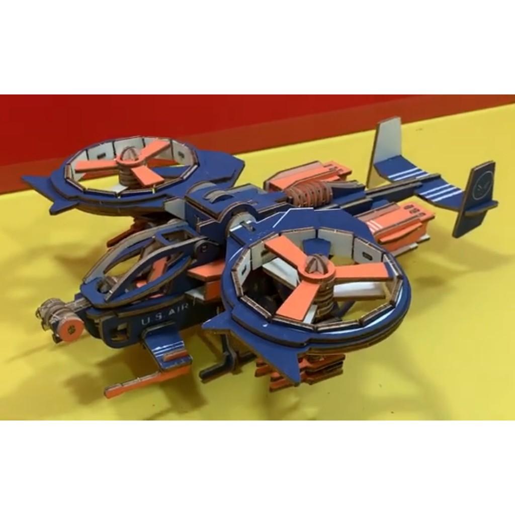 Đồ chơi lắp ráp 3D gỗ - Mô hình máy bay bọ cạp RDA Gunship