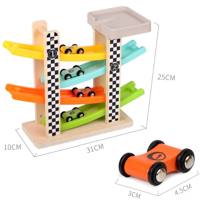 Xe Trượt Quán Tính 4 Tầng Bằng Gỗ