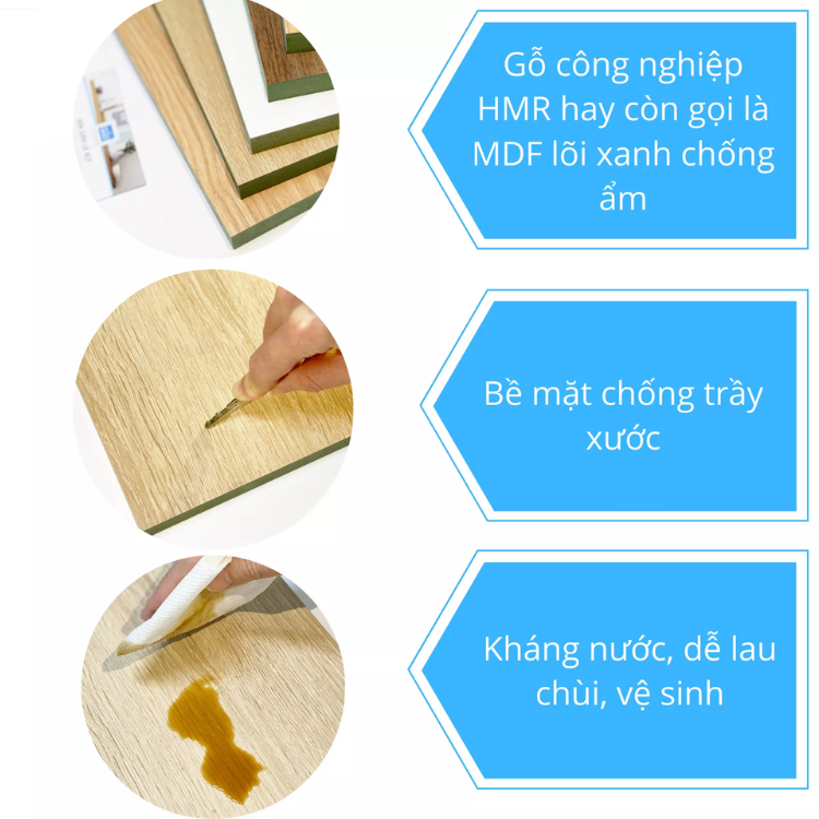 [HCM-Nhận đặt hàng theo yêu cầu] Ván kệ gỗ HMR lõi xanh phủ Melamine Thái Lan, ván cao cấp. Kháng ẩm, chống xước . Decor rất đẹp, dễ lắp đặt