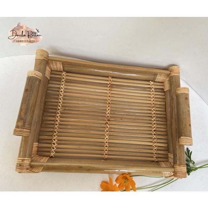 Khay tre đựng ấm chén trà- Khay đựng trà